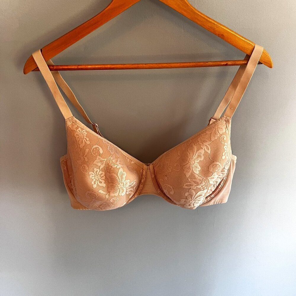 Deesse Lingerie Beige Nude Floral Underwire Bra 40DD